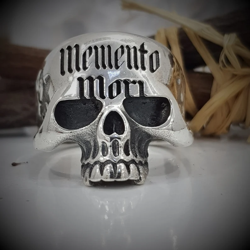 Memorial Mori Skull 925 Sterling Silver Ring