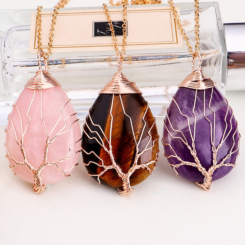 Hand-wound Tree of Life Amethyst Necklace