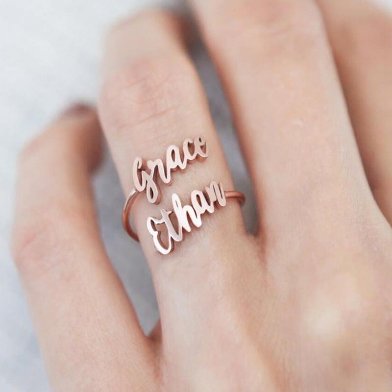 Personalized Two Names Ring Valentine's Day Gift