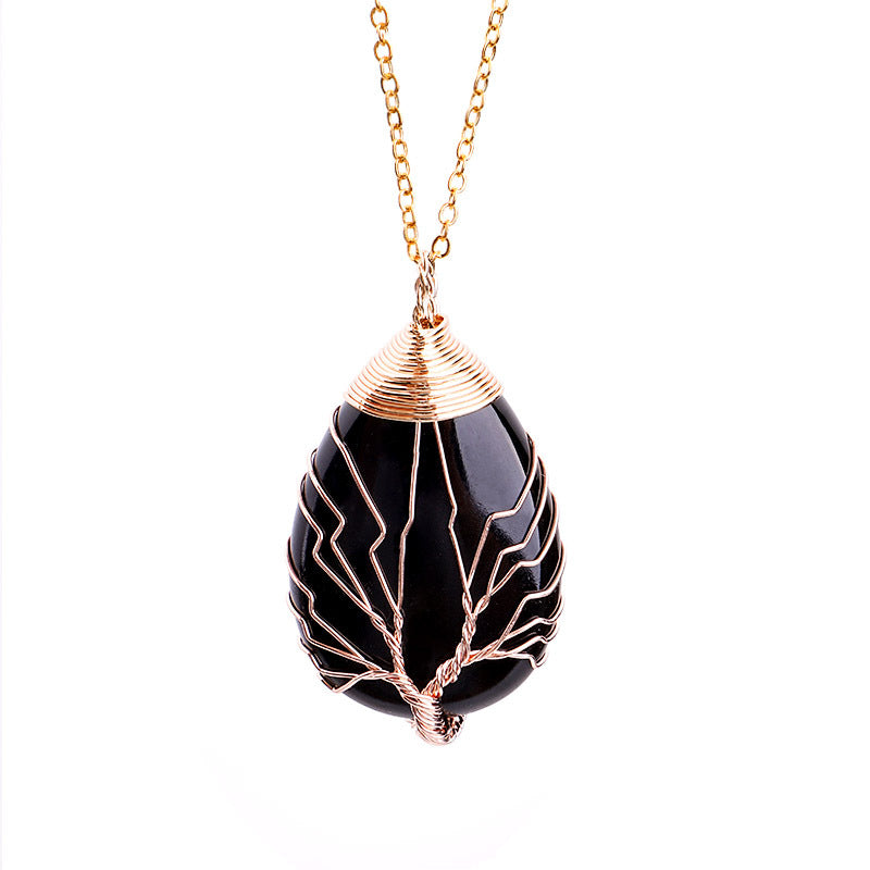 Hand-wound Tree of Life Amethyst Necklace