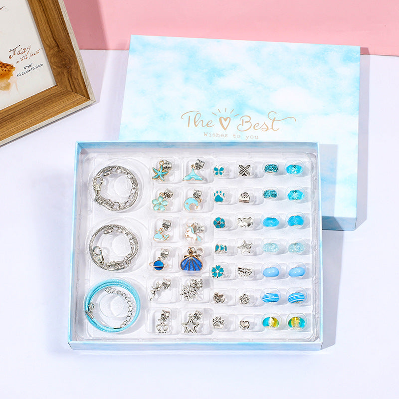 Creative Crystal DIY Children's Bracelet Set (Hardcover Unicorn Gift Box)