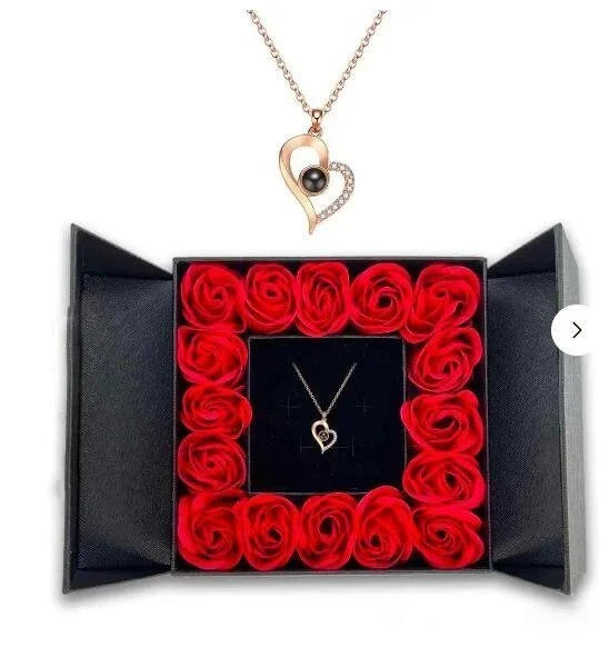 🔥 Last Day Promotion 48% OFF🎁I Love You Roses Bloom Necklace in 100 Languages Gift Set💖