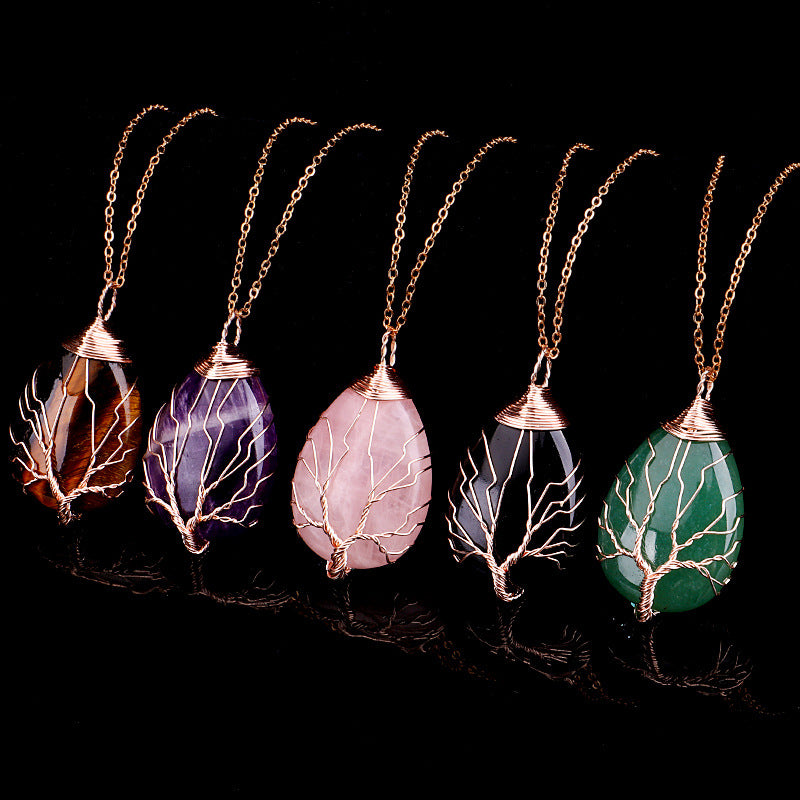 Hand-wound Tree of Life Amethyst Necklace