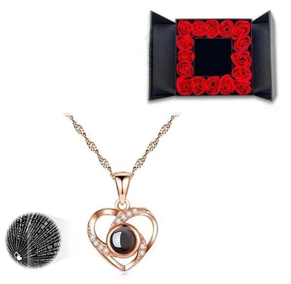 🔥 Last Day Promotion 48% OFF🎁I Love You Roses Bloom Necklace in 100 Languages Gift Set💖