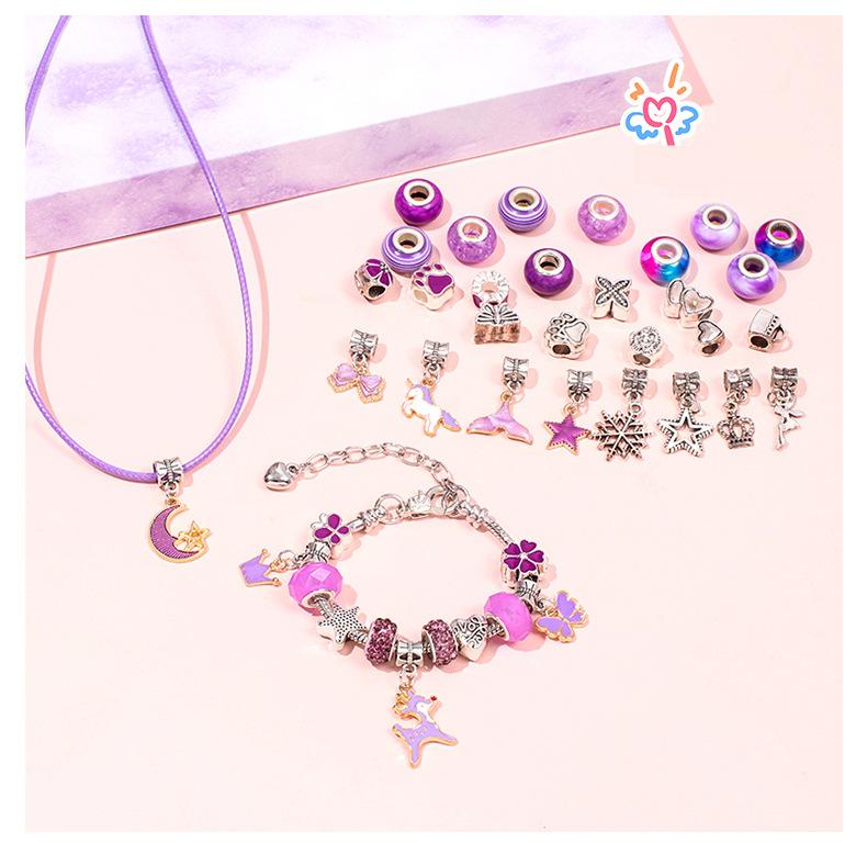 Creative Crystal DIY Children's Bracelet Set (Hardcover Unicorn Gift Box)