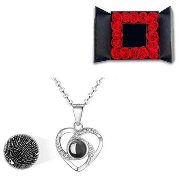 🔥 Last Day Promotion 48% OFF🎁I Love You Roses Bloom Necklace in 100 Languages Gift Set💖