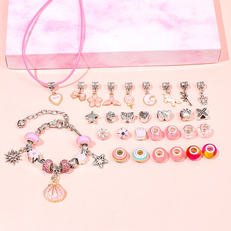 Creative Crystal DIY Children's Bracelet Set (Hardcover Unicorn Gift Box)
