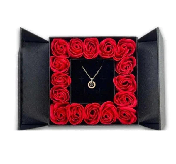 🔥 Last Day Promotion 48% OFF🎁I Love You Roses Bloom Necklace in 100 Languages Gift Set💖