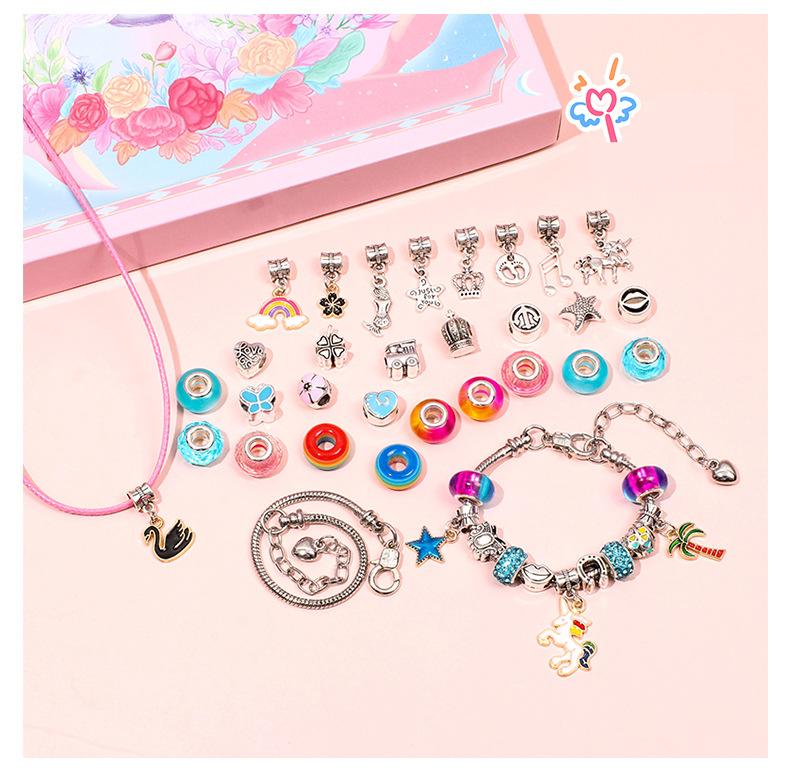 Creative Crystal DIY Children's Bracelet Set (Hardcover Unicorn Gift Box)