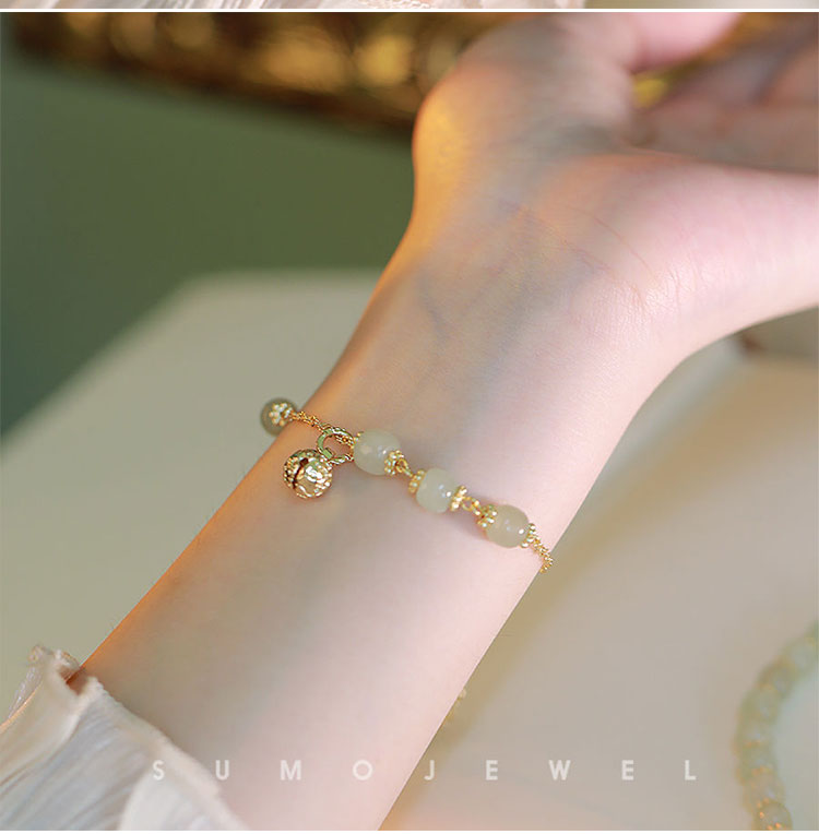 2022 New Hetian Jade Bell Bracelet