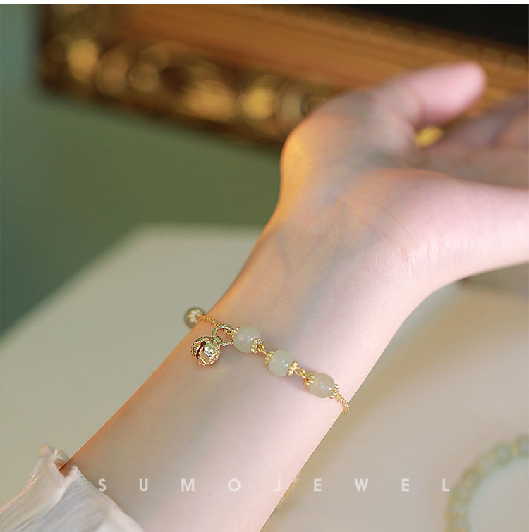2022 New Hetian Jade Bell Bracelet
