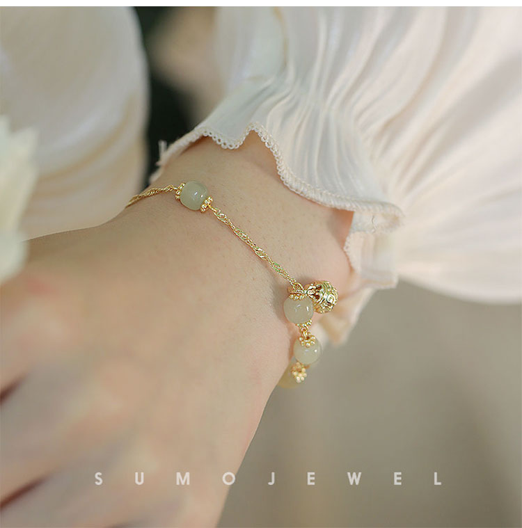 2022 New Hetian Jade Bell Bracelet