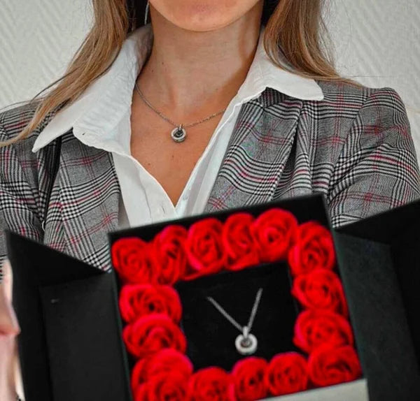 🔥 Last Day Promotion 48% OFF🎁I Love You Roses Bloom Necklace in 100 Languages Gift Set💖