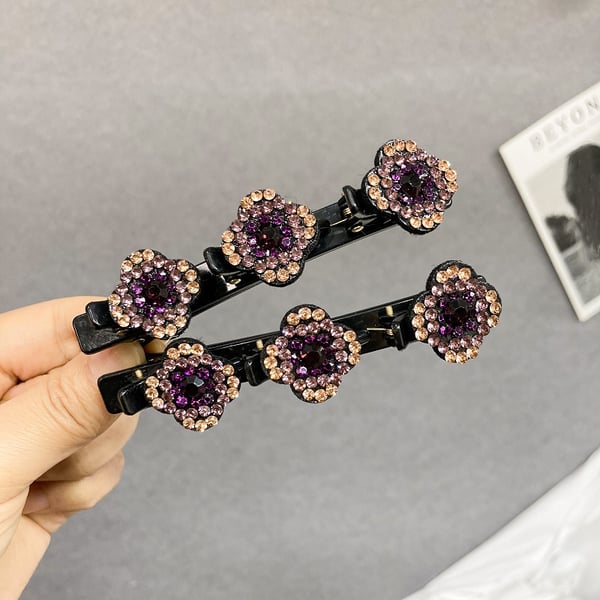 (Christmas Sale )Sparkling crystal stone braided hair clips