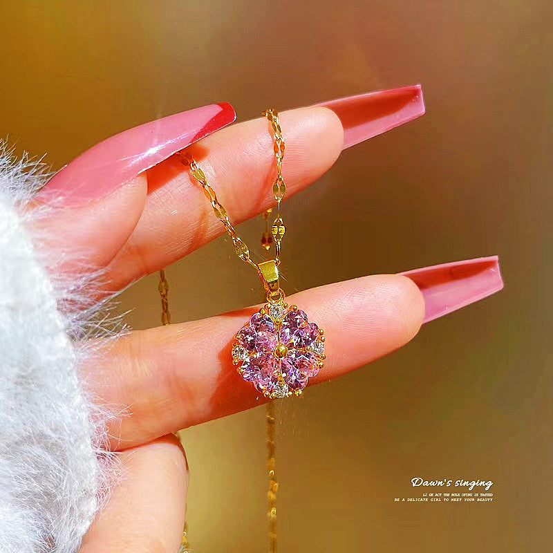NEW Micro-Set Diamond Clover Necklace