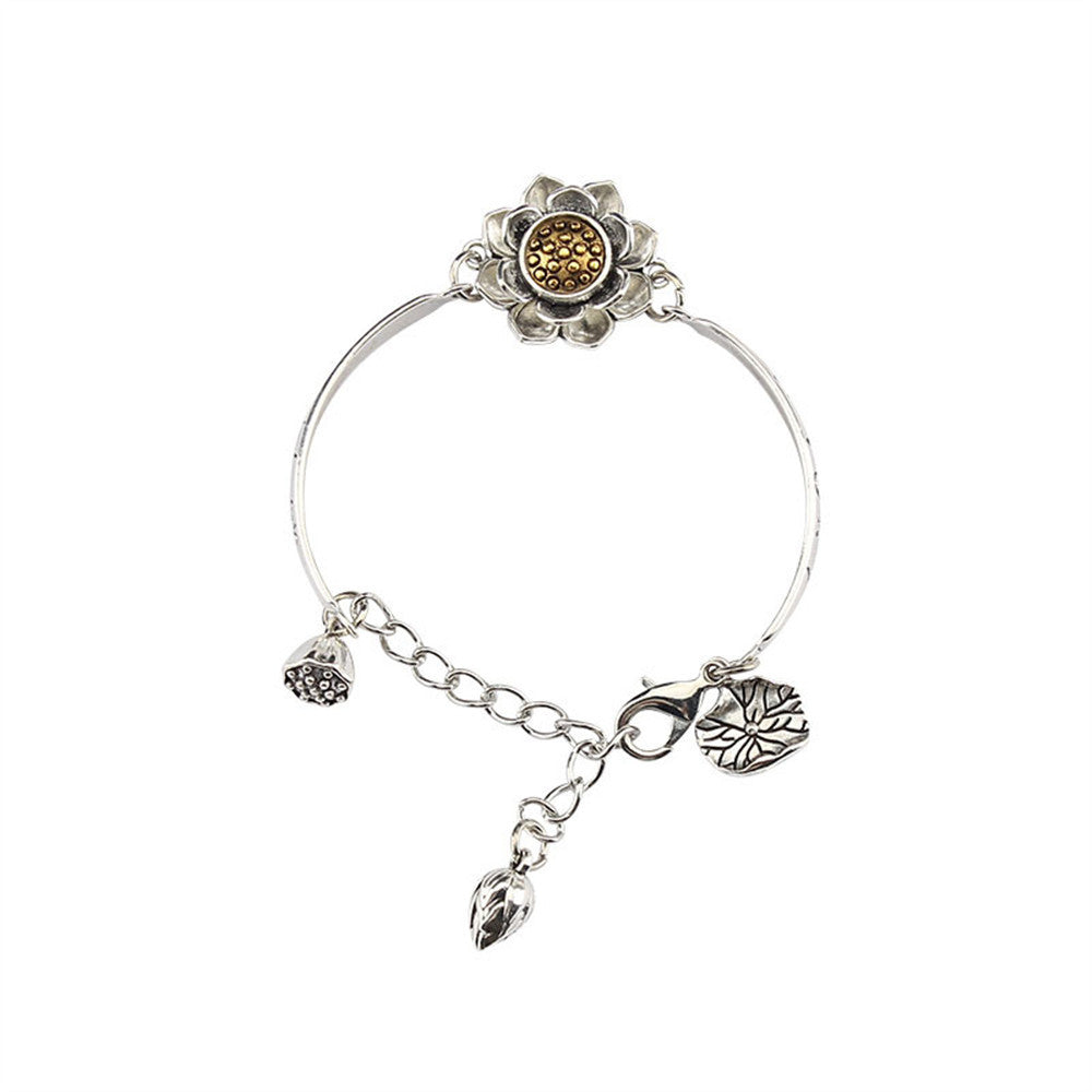 Vintage Ethnic Style Lucky Lotus Bracelet Bracelet
