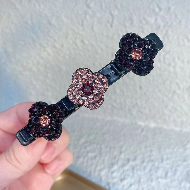 (Christmas Sale )Sparkling crystal stone braided hair clips
