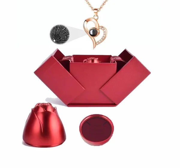 🔥 Last Day Promotion 48% OFF🎁I Love You Roses Bloom Necklace in 100 Languages Gift Set💖