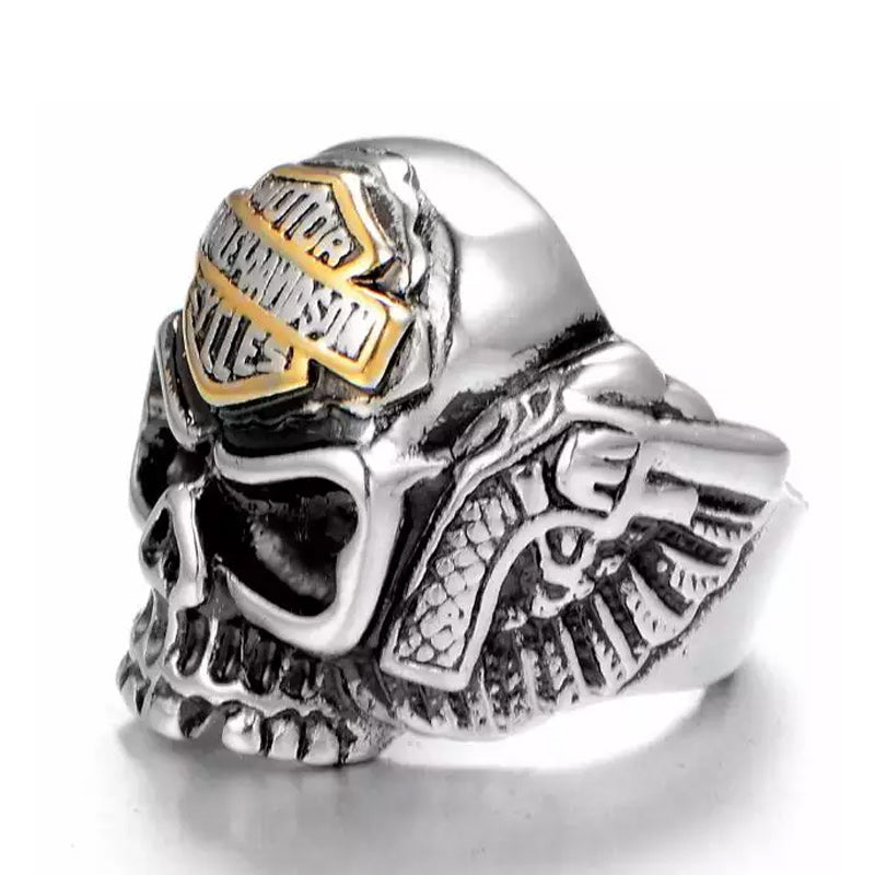 Harley-Davidson Skull Ring Inspired Motorcycle Ring