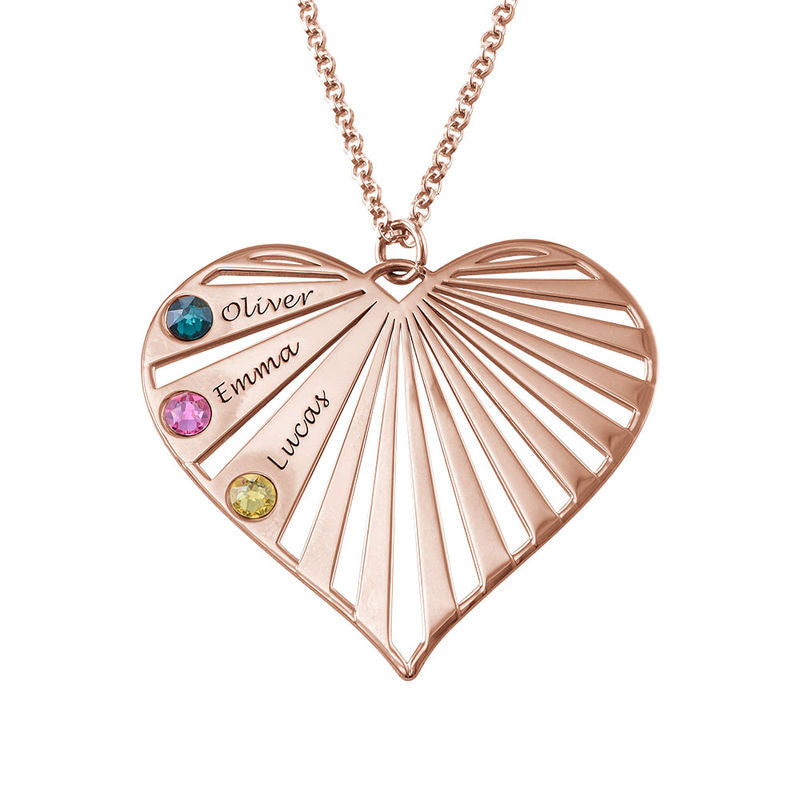 Moms Necklace With Kids Name & Birthstone