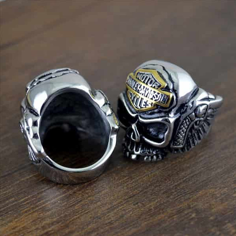 Harley-Davidson Skull Ring Inspired Motorcycle Ring
