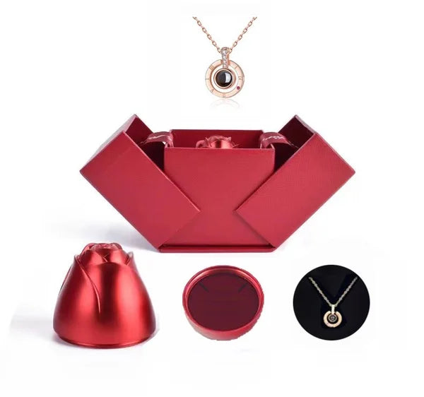 🔥 Last Day Promotion 48% OFF🎁I Love You Roses Bloom Necklace in 100 Languages Gift Set💖