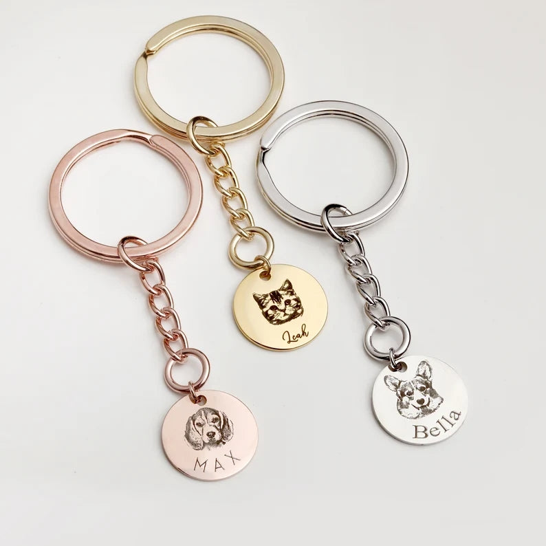 Personalized Photo Pet Memorial Keychain