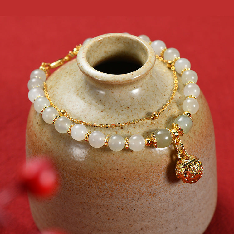 2022 New Hetian Jade Bell Bracelet
