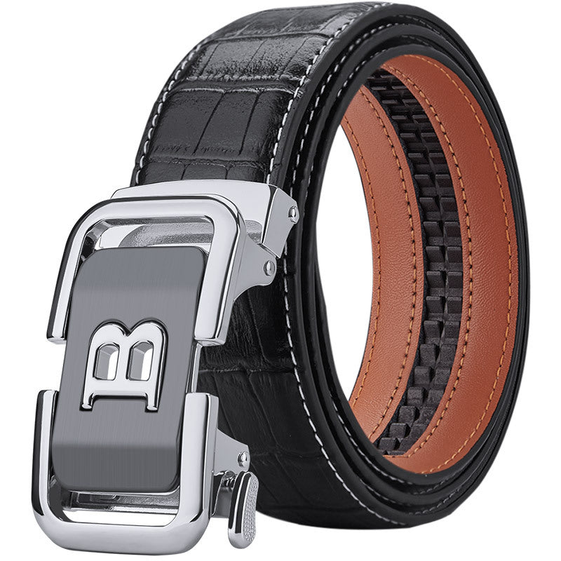 Men's Leather Business Youth Casual Pants Belt