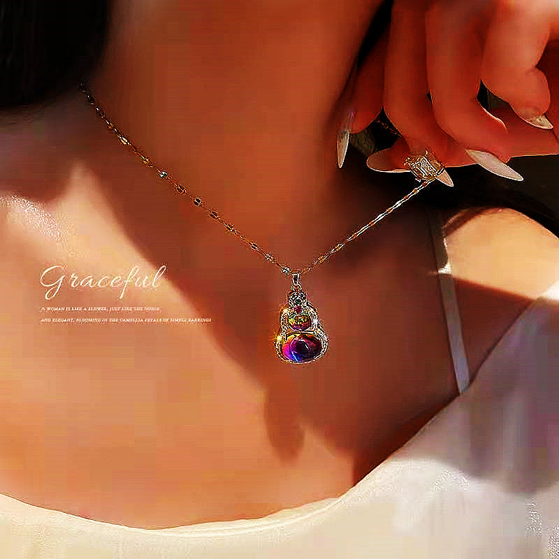 Amethyst Gourd Pendant Lucky Necklace