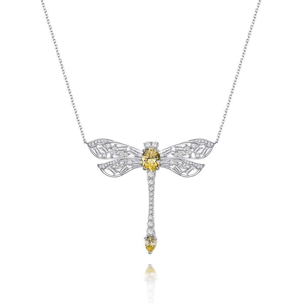 Dragonfly Jewelry Pendant 5 Carat Droplets 925 Silver