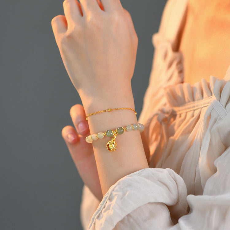 2022 New Hetian Jade Bell Bracelet
