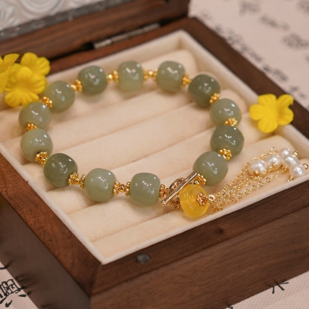 2022 New Hetian Jade Bell Bracelet
