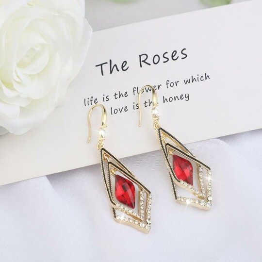 New Year Hot Sale--Rhombus Sapphire Earrings ✨