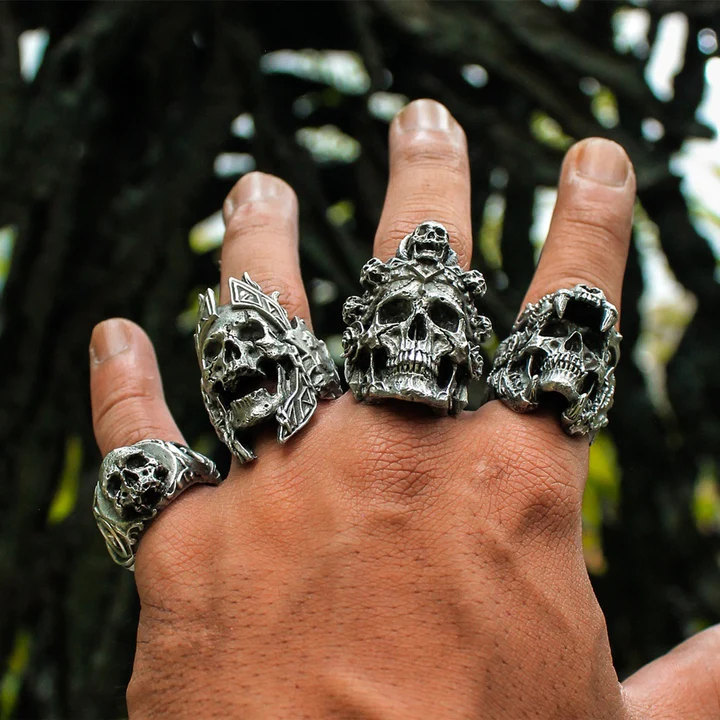 Vintage Jaguar Warrior Skull Ring