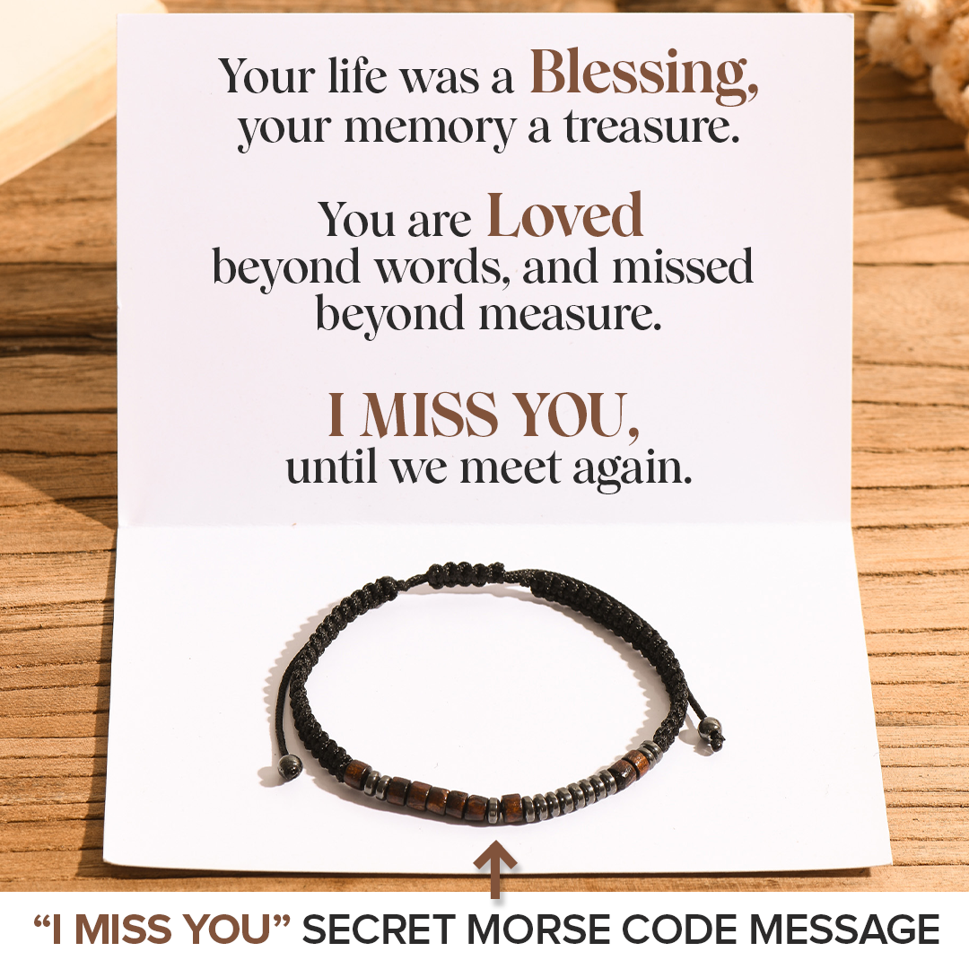 I Miss You, Until We Meet Again Memorial Morse Code Bracelet