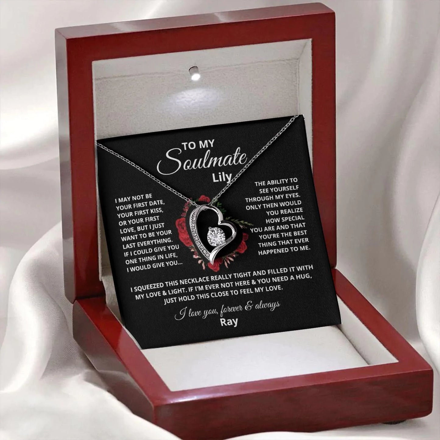 Personalized Gift For Her, To my Soulmate Love Necklace