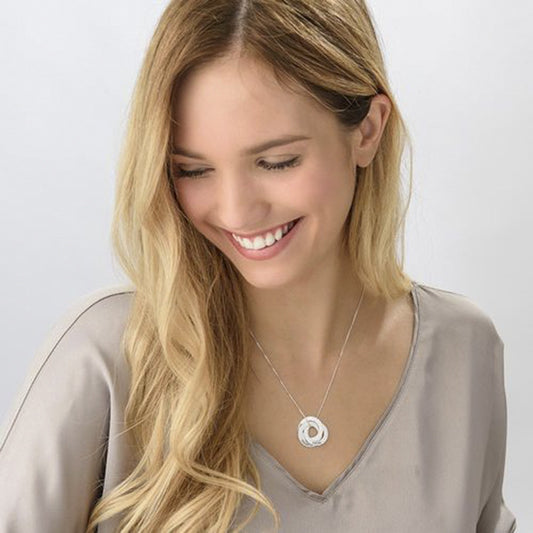 s925 Silver Necklace Sweet Circle Flat Plate Pendant