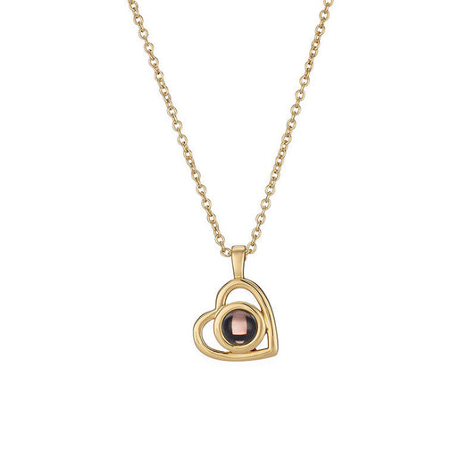 Personalised photo projection heart necklace
