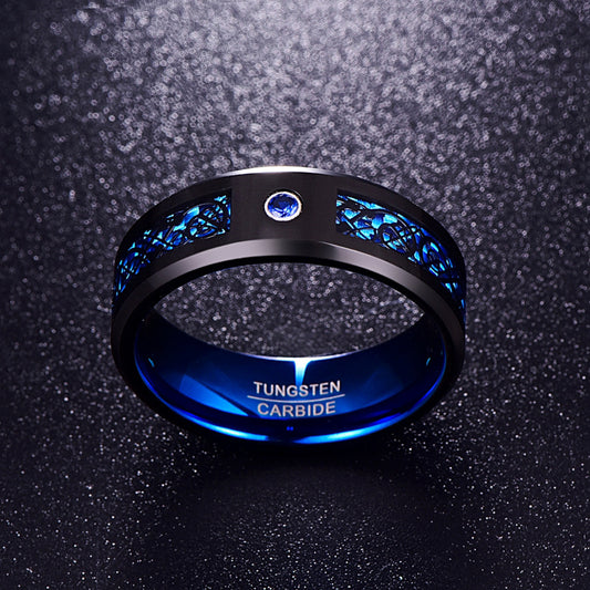 Men's Dragon's Eye Tungsten Carbide Ruby Ring
