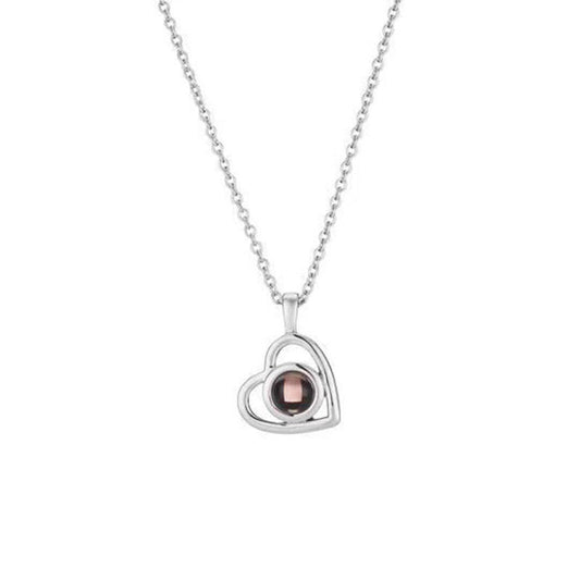 Personalised photo projection heart necklace