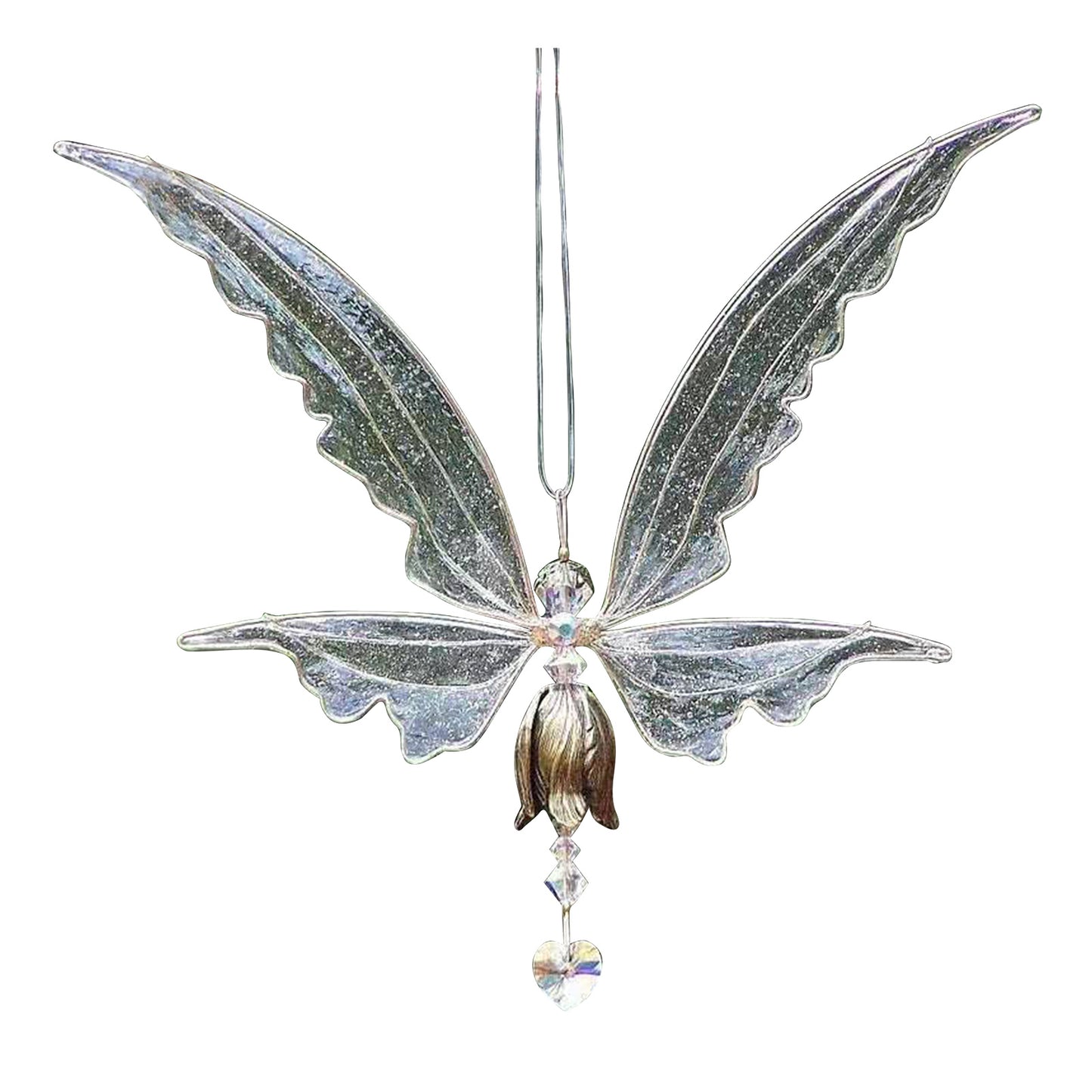 Angel Wings dragonfly Wind Chime - New Garden Art Metal Hanging
