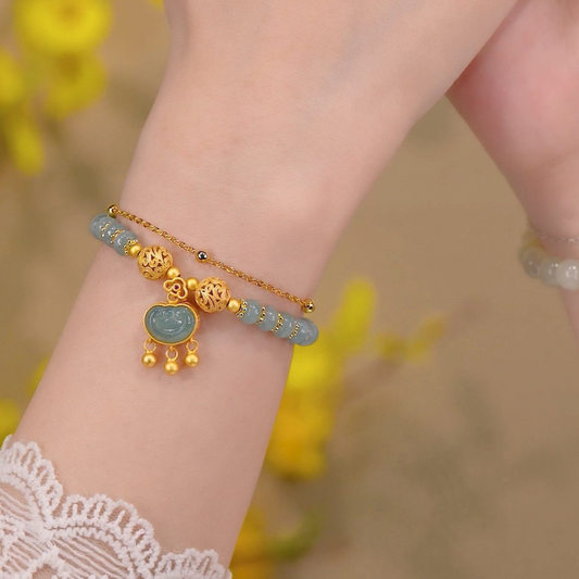 Love of a Lifetime • Emerald Jade stone  Bracelet