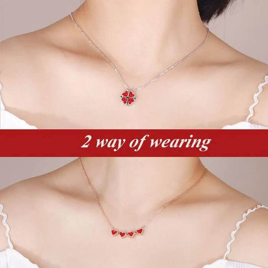 Magic Lucky Four Leaf Clover Necklace(Rose Gift Box Included)