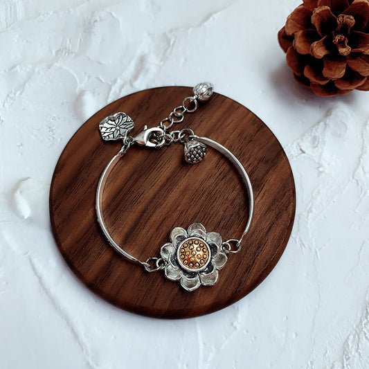 Vintage Ethnic Style Lucky Lotus Bracelet Bracelet