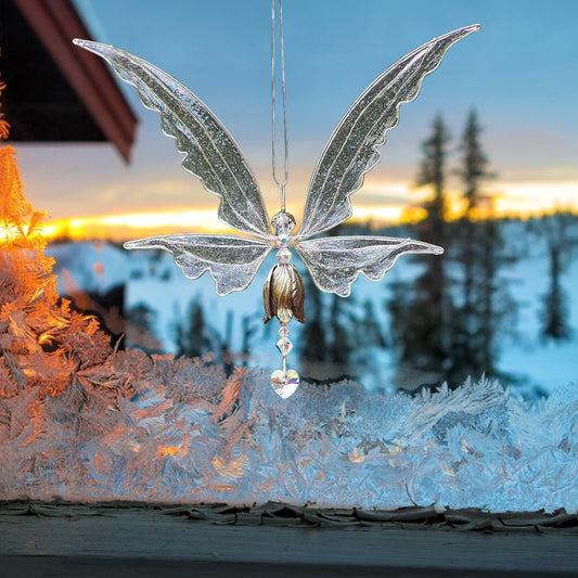 Angel Wings dragonfly Wind Chime - New Garden Art Metal Hanging