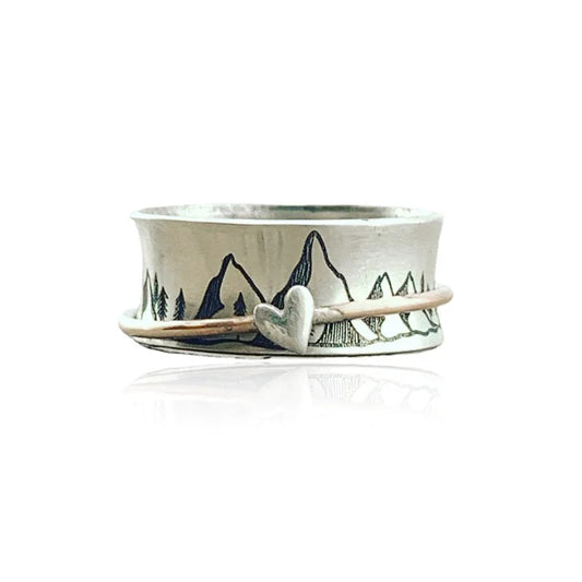 Keep Climbing Large Circle Fidget Ring