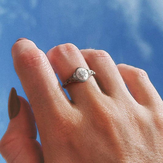 925 Sterling Silver Sun Ring Gift For Nature Lovers Birth Month Flower Ring
