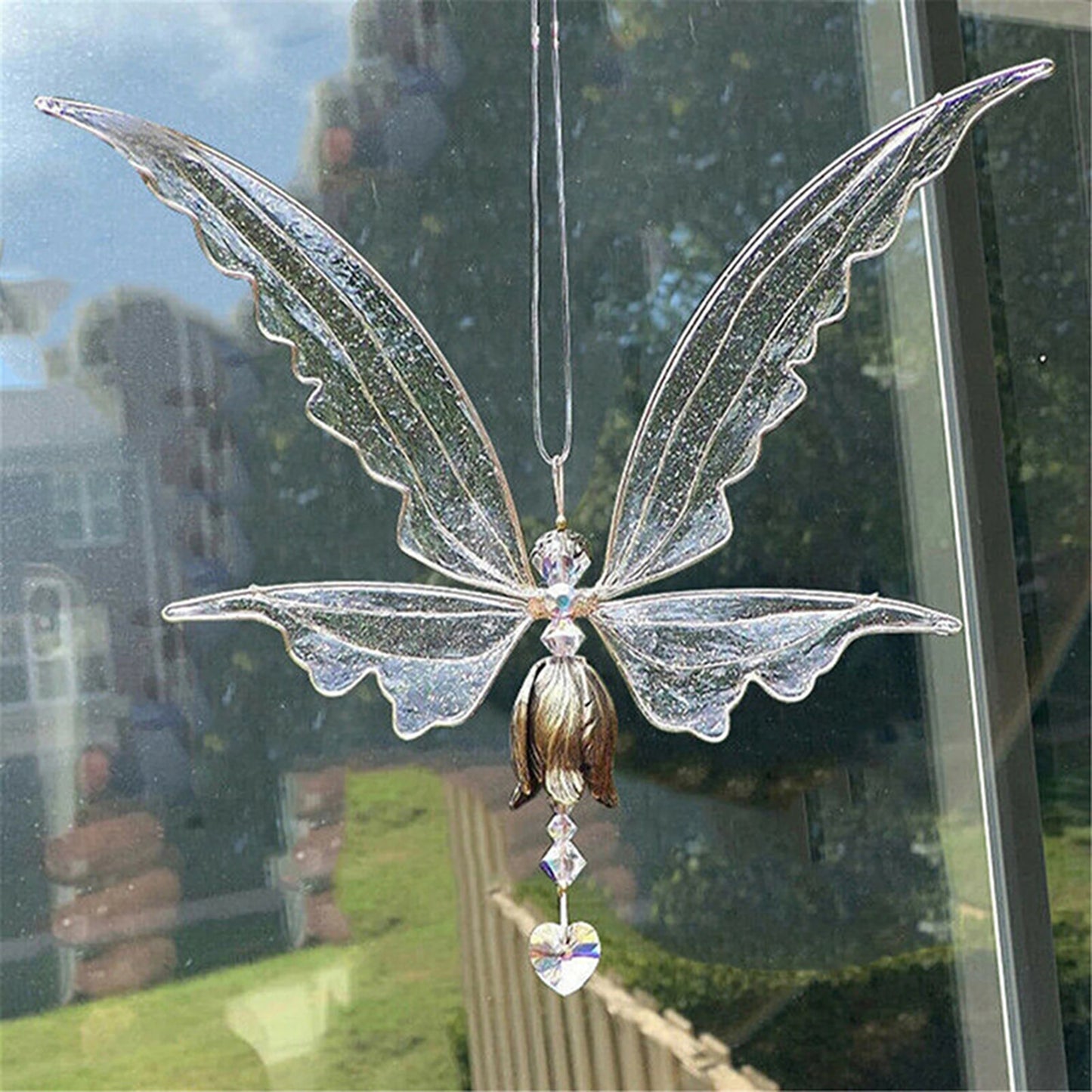 Angel Wings dragonfly Wind Chime - New Garden Art Metal Hanging