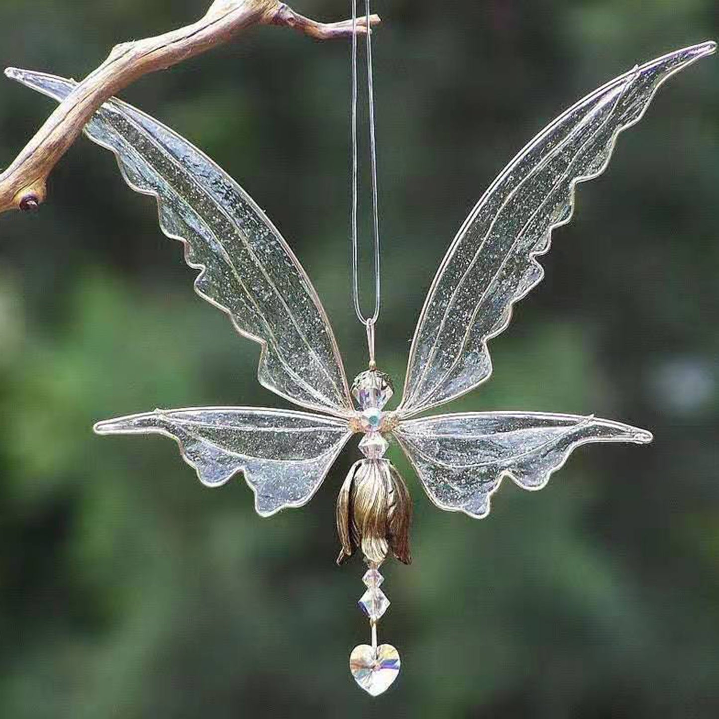 Angel Wings dragonfly Wind Chime - New Garden Art Metal Hanging